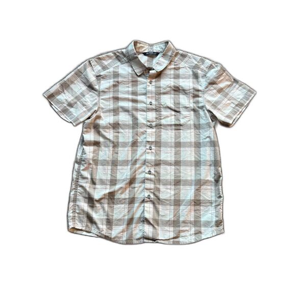 ARC'TERYX MENS SHORT SLEEVE CHECKERED BUTTON DOWN SHIRT MENS LARGE - Picture 1 of 8